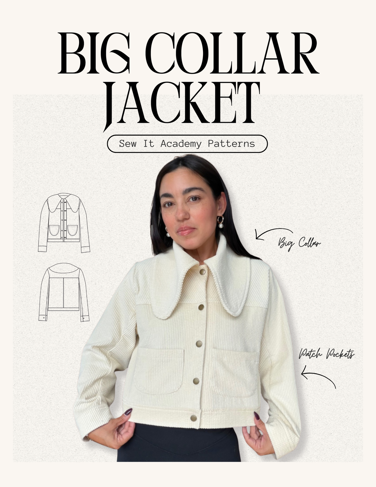 PDF Pattern: Big Collar Jacket (Sew Along Included)