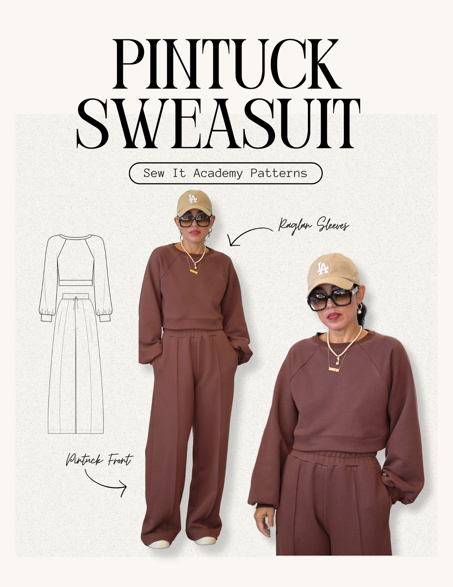 PDF Pattern: Raglan Sweatshirt & Pintuck Sweatpants (Sew Along Included)