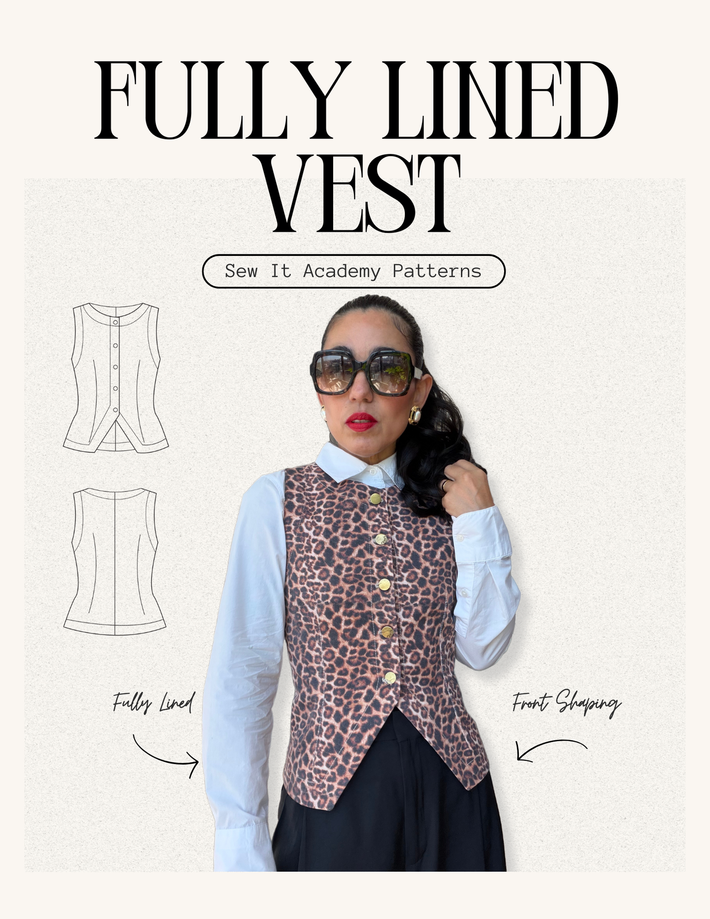 PDF Pattern: Fully Lined Vest (Sew Along Included)